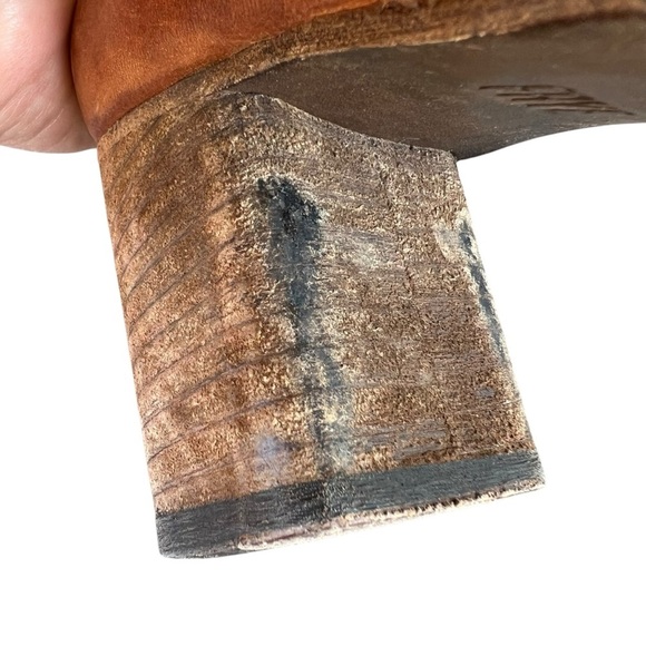 Frye Addie Double Zip Moto Ankle Boot Cognac Distressed Leather Size 9 NICE! - Picture 15 of 16